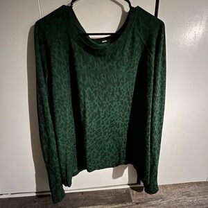 Green Lululemon cheetah print green shirt